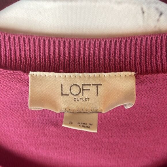 Loft Ruffle Sleeve Pink Cardigan Size Small - Picture 4 of 6